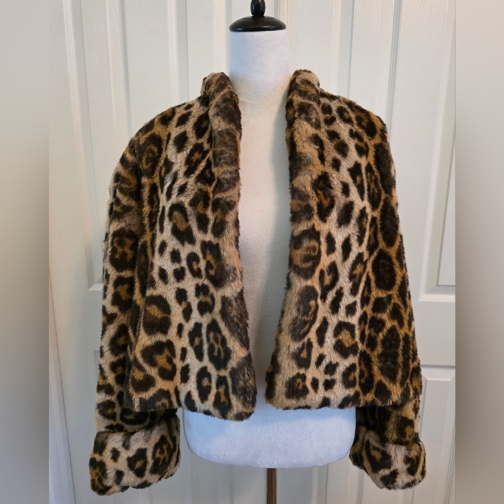 Vintage MONDI faux Fur Leopard Statement Coat-Made In Germany-Y2K Mob Wife Lux
